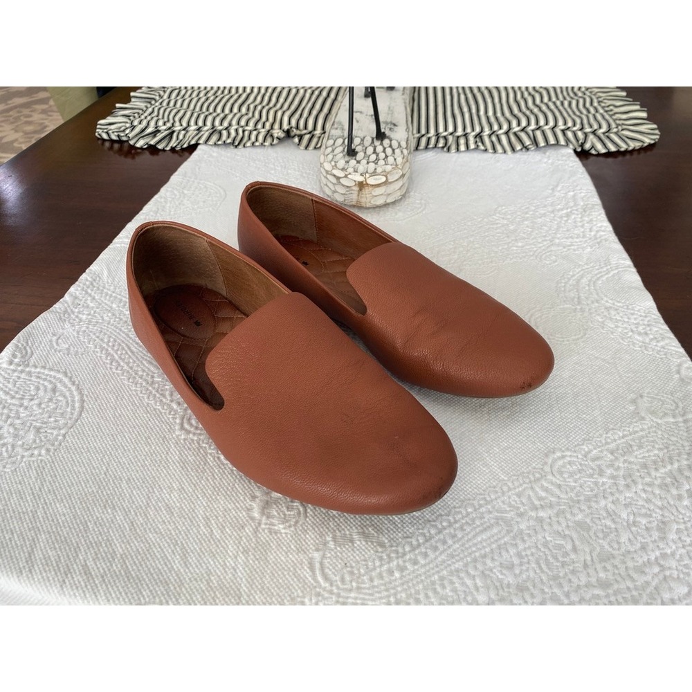 Birdies Starling Whiskey Tan Brown Leather Slip-On Flats 9.5 Classic Casual